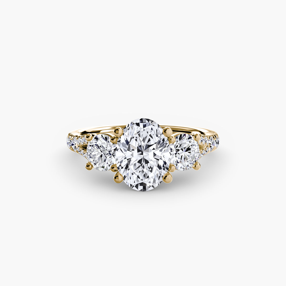 Three-Stone with Pavé Band 3 — view 45
