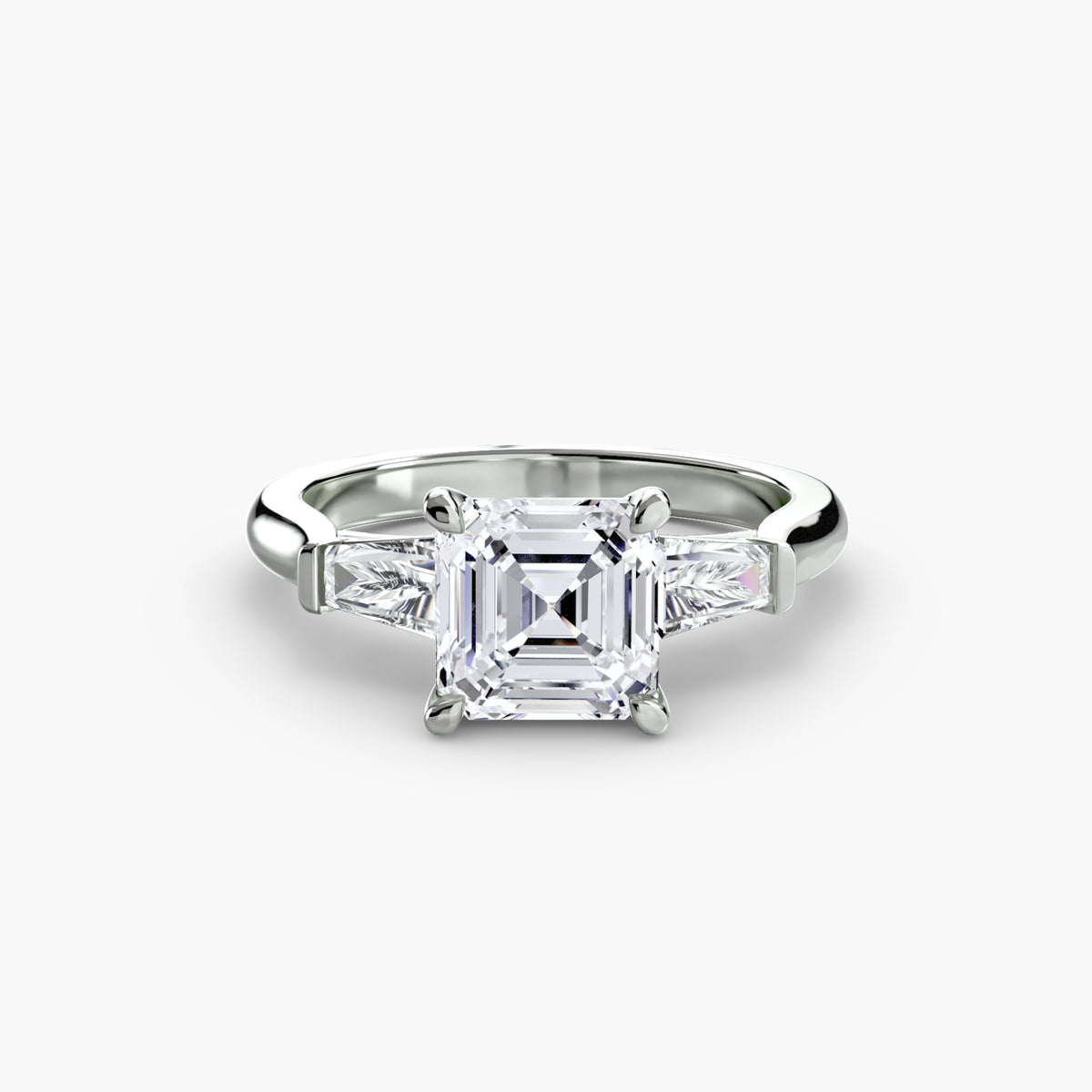 Three-Stone Ring (Baguette Side Stones) — view 90