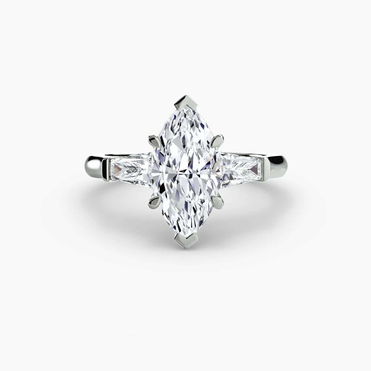 Three-Stone Ring (Baguette Side Stones) — view 37