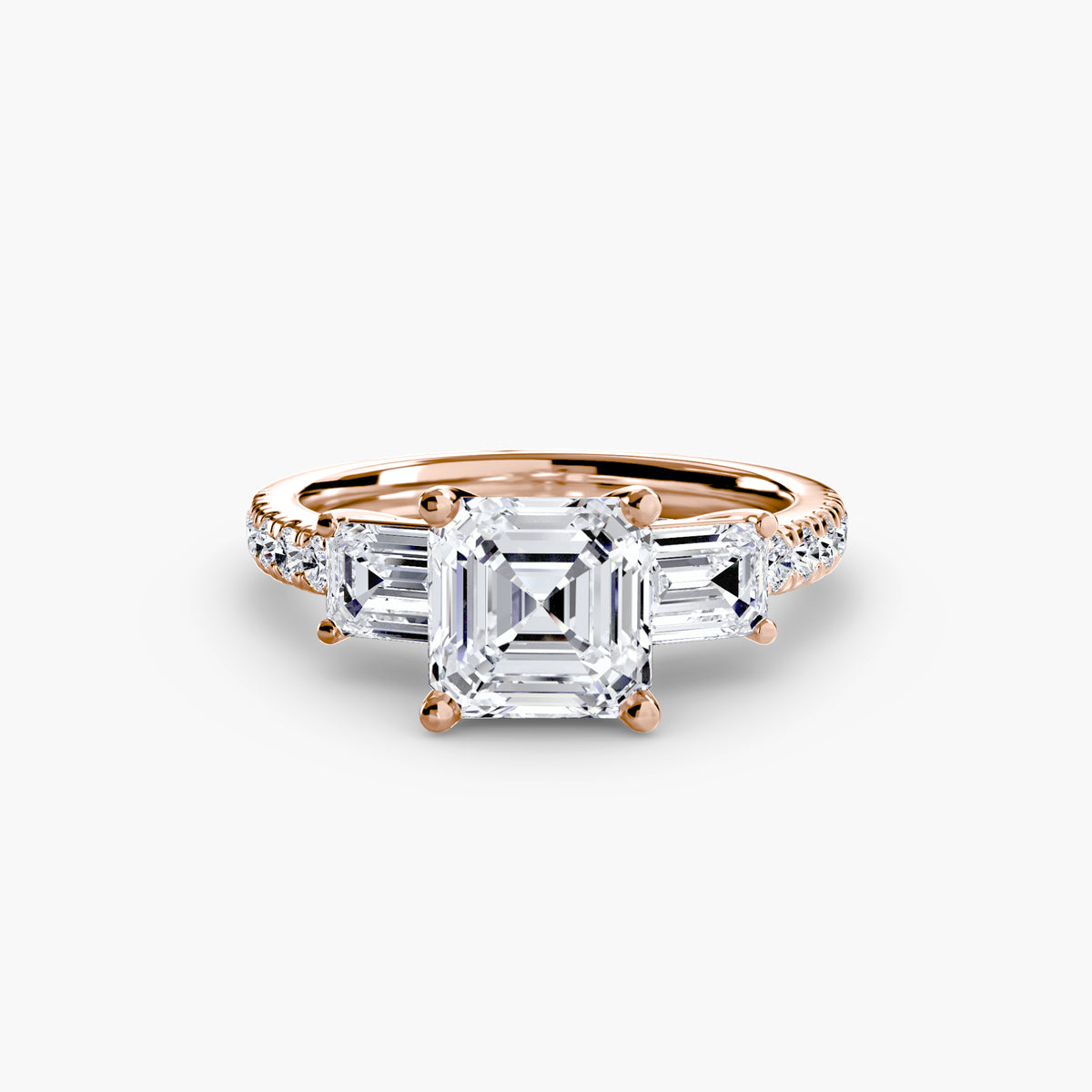 Three-Stone Ring with Pavé Band 4 — view 29