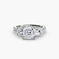 Three-Stone Ring with Pavé Band 4 thumbnail 10