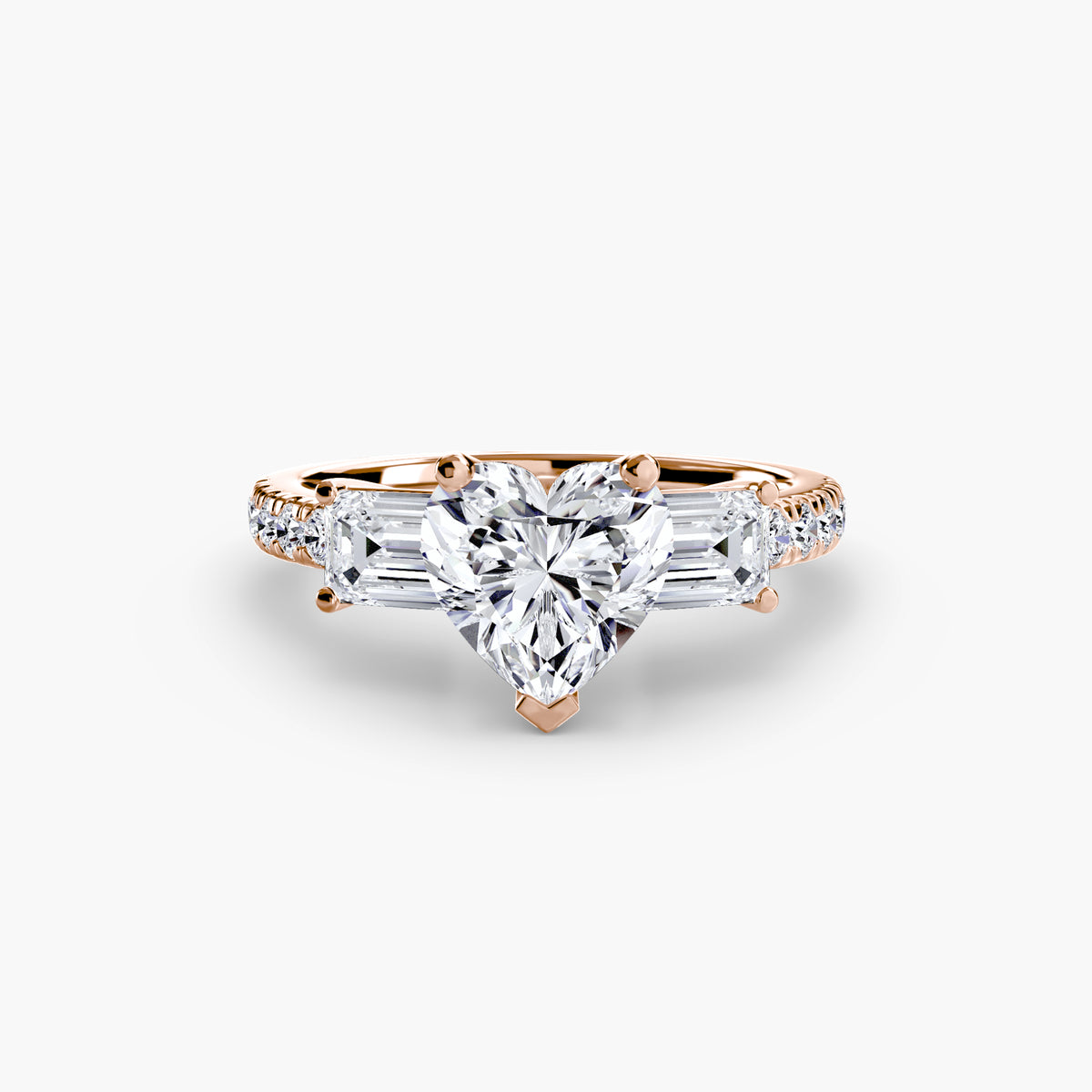 Three-Stone Ring with Pavé Band 4 — view 56