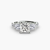 Three-Stone Ring with Pavé Band 4 thumbnail 3