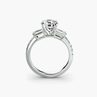 Three-Stone Ring with Pavé Band 4 thumbnail 1