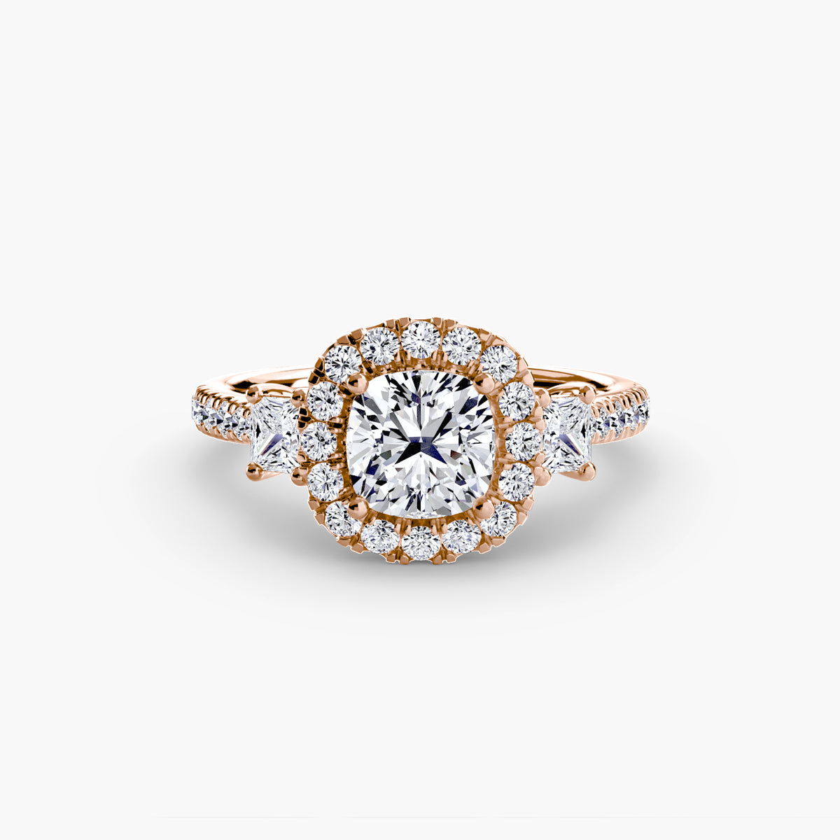 Three-Stone Ring with Halo 2 — view 84