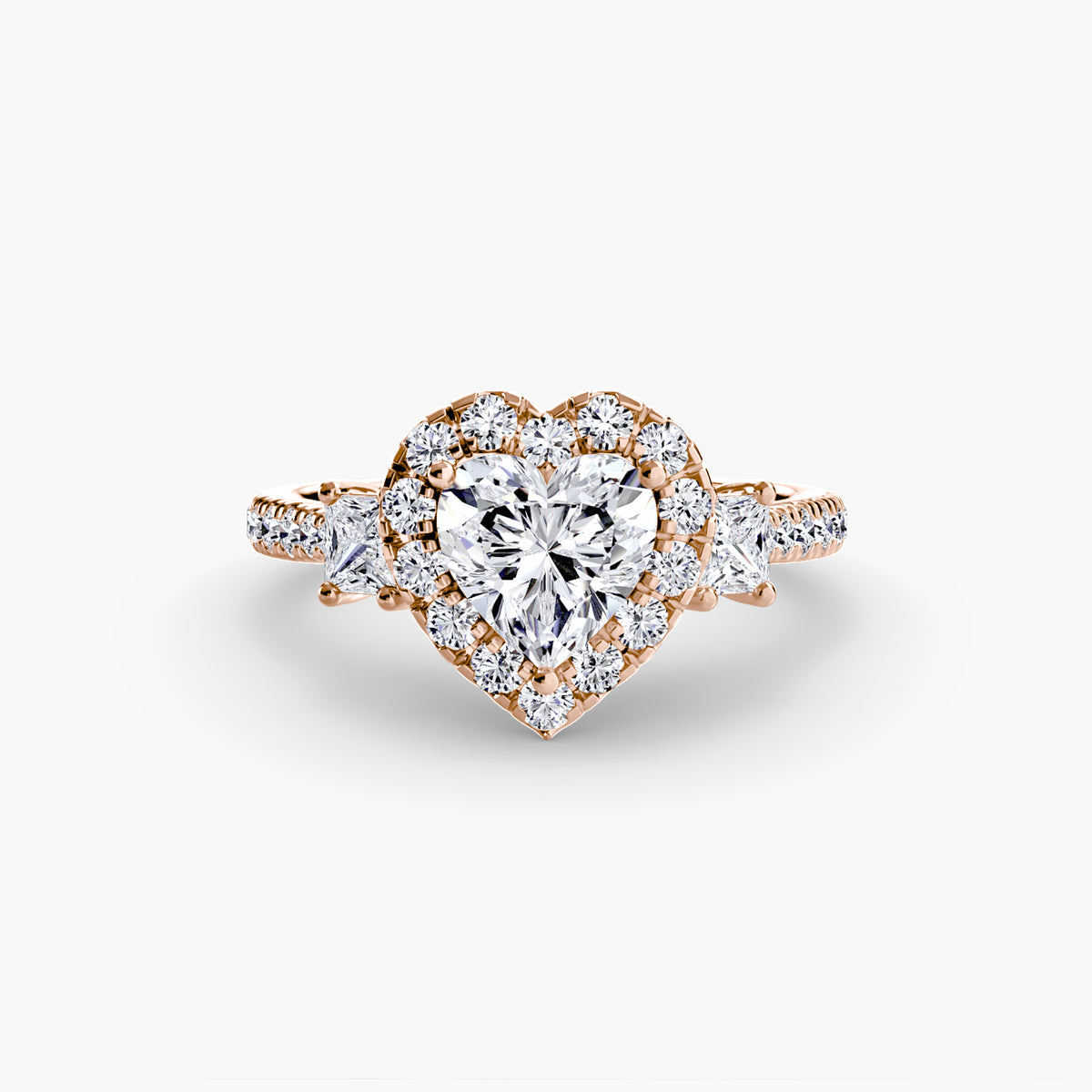 Three-Stone Ring with Halo 2 — view 58