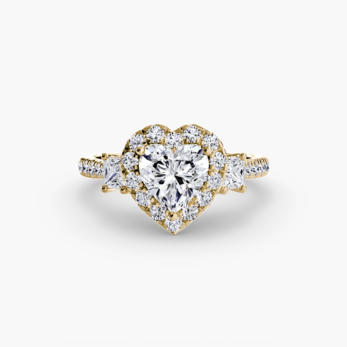 Three-Stone Ring with Halo 2 — view 18