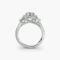 Three-Stone Ring with Halo 2 thumbnail 1