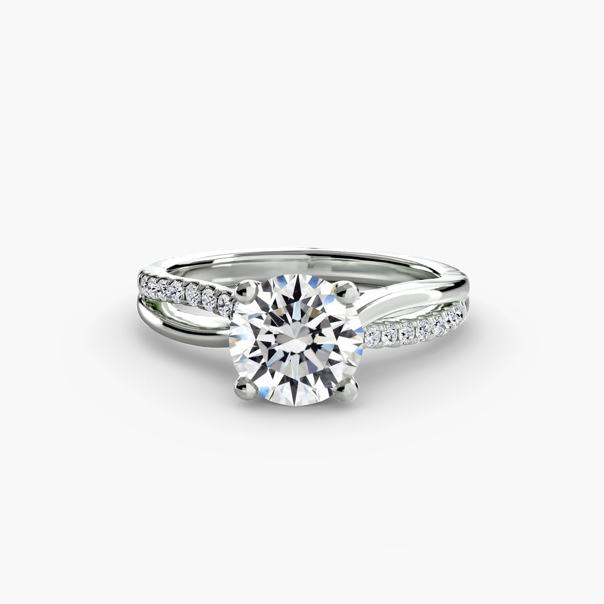 The Split Shank Pavé Solitaire — view 8