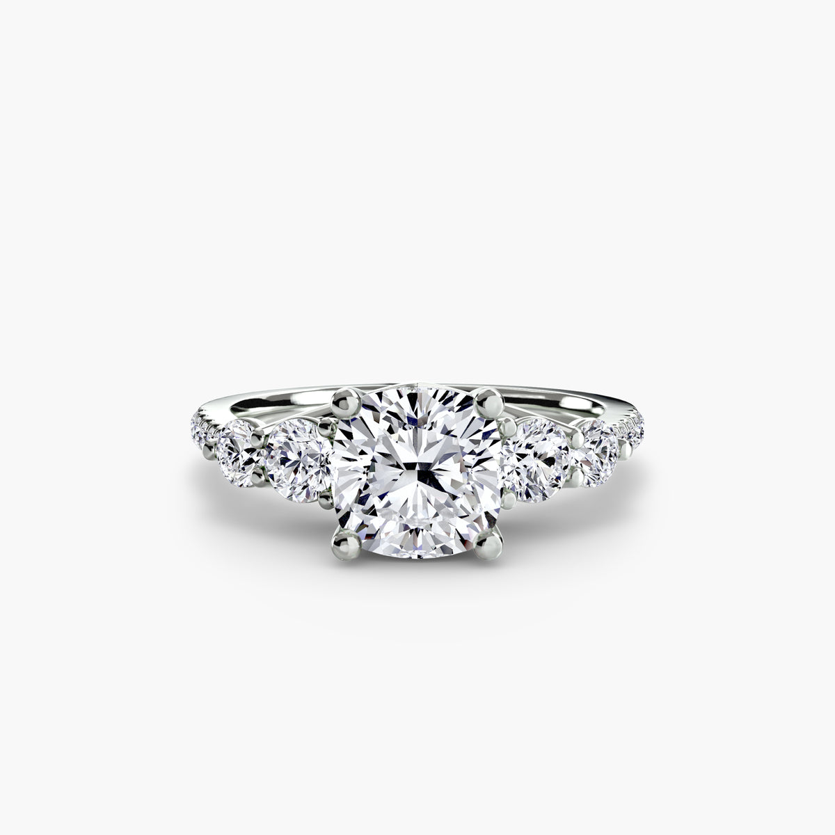 Five Stone Ring with Pavé Band — view 34