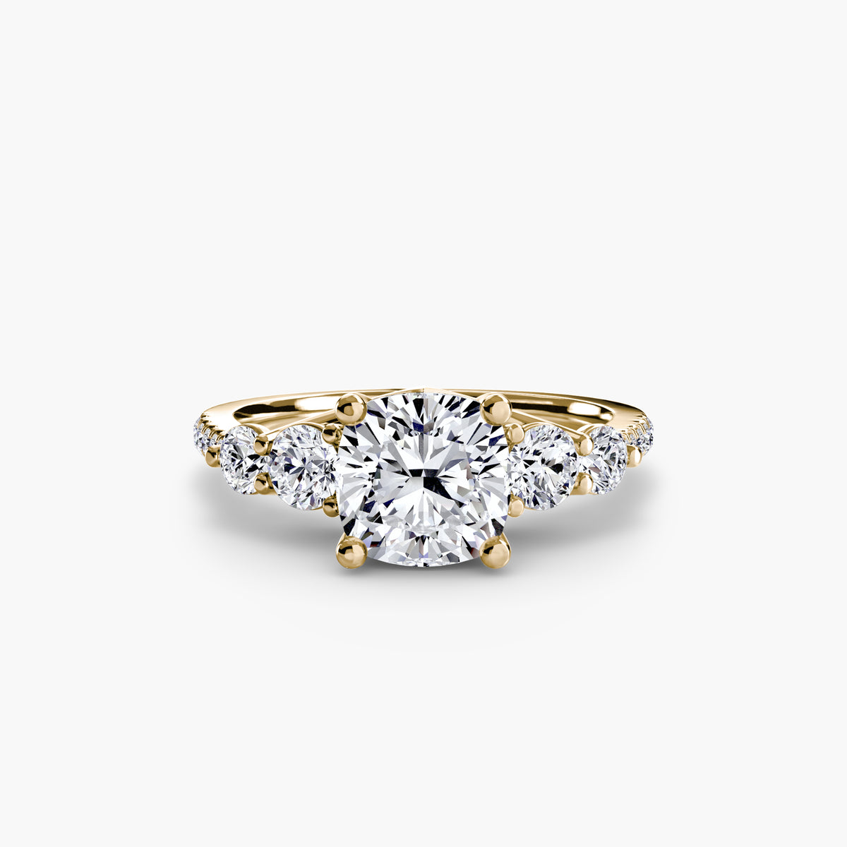 Five Stone Ring with Pavé Band — view 14
