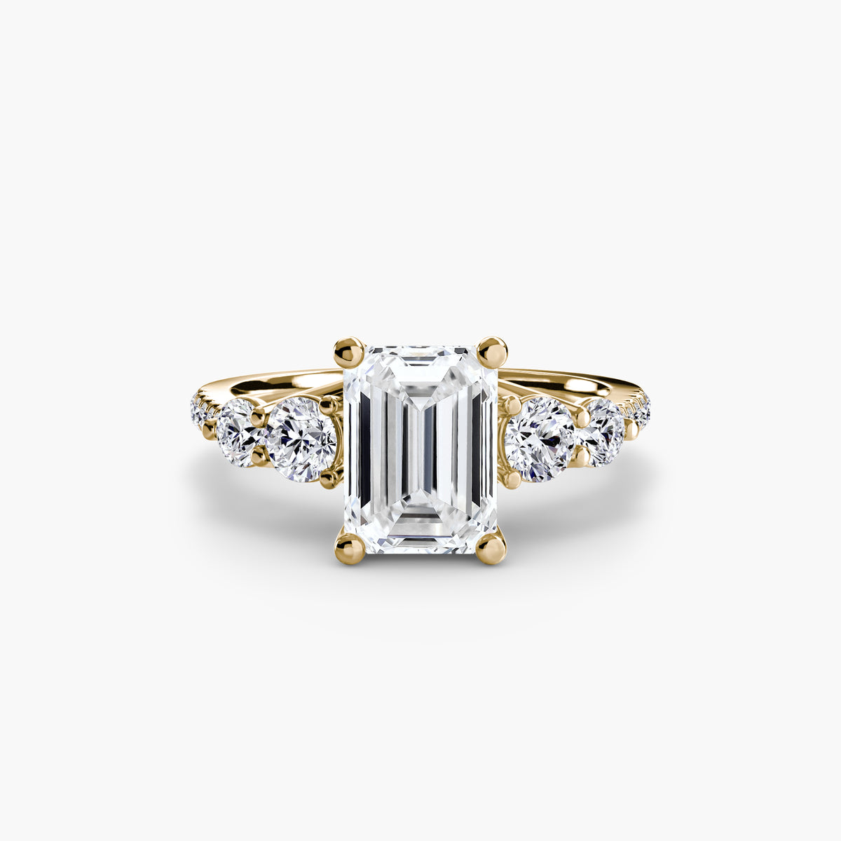 Five Stone Ring with Pavé Band — view 17