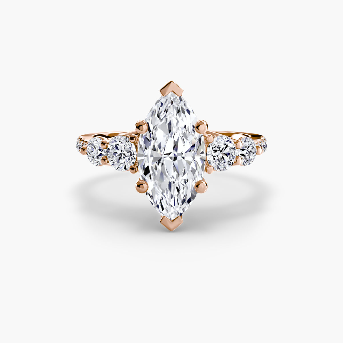 Five Stone Ring with Pavé Band — view 31