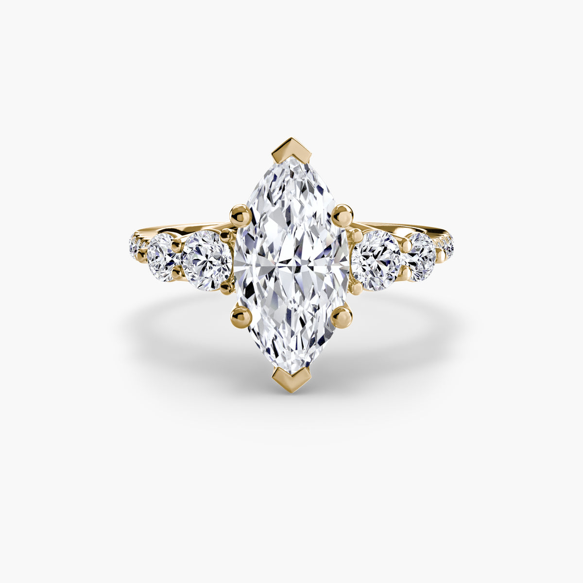 Five Stone Ring with Pavé Band — view 81