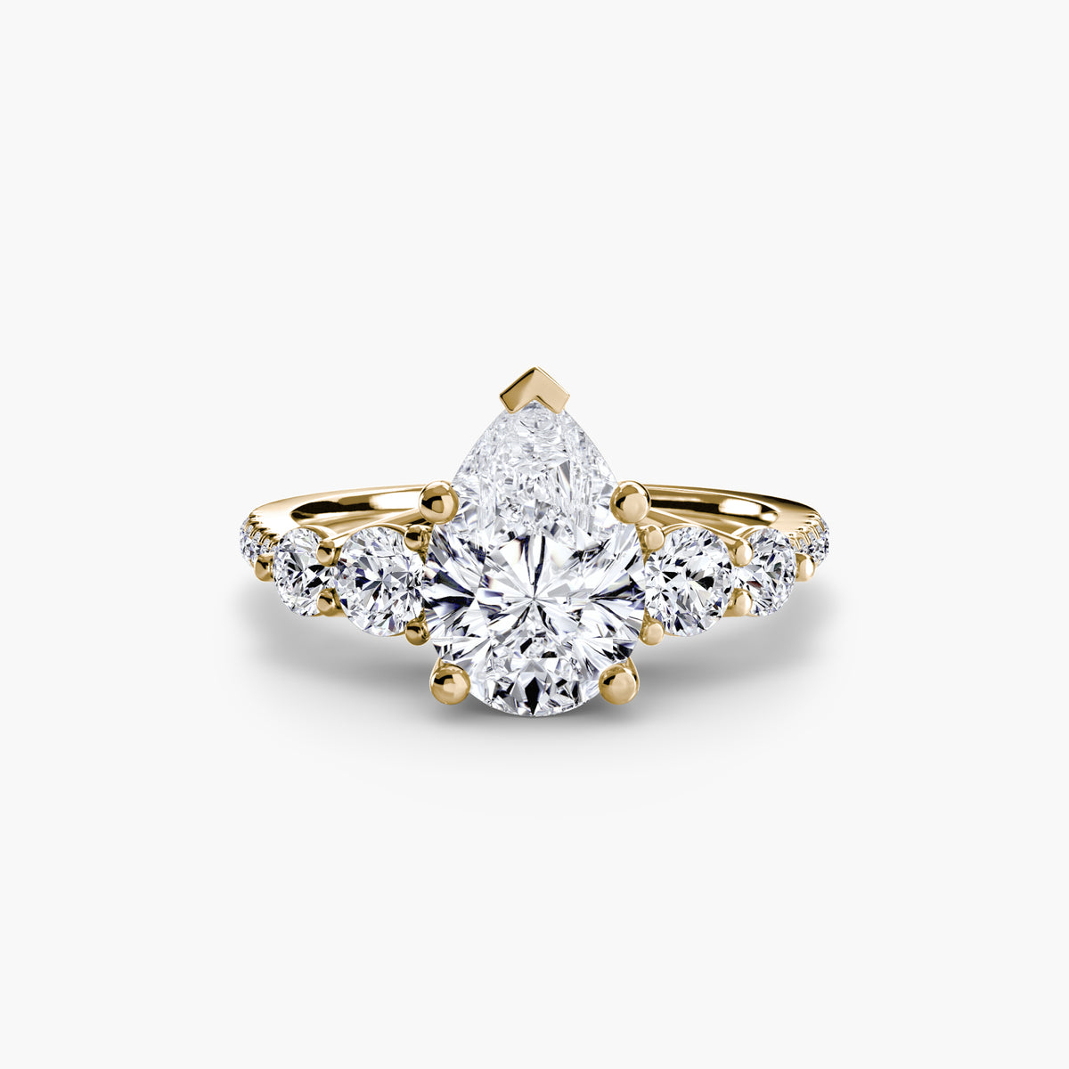 Five Stone Ring with Pavé Band — view 46