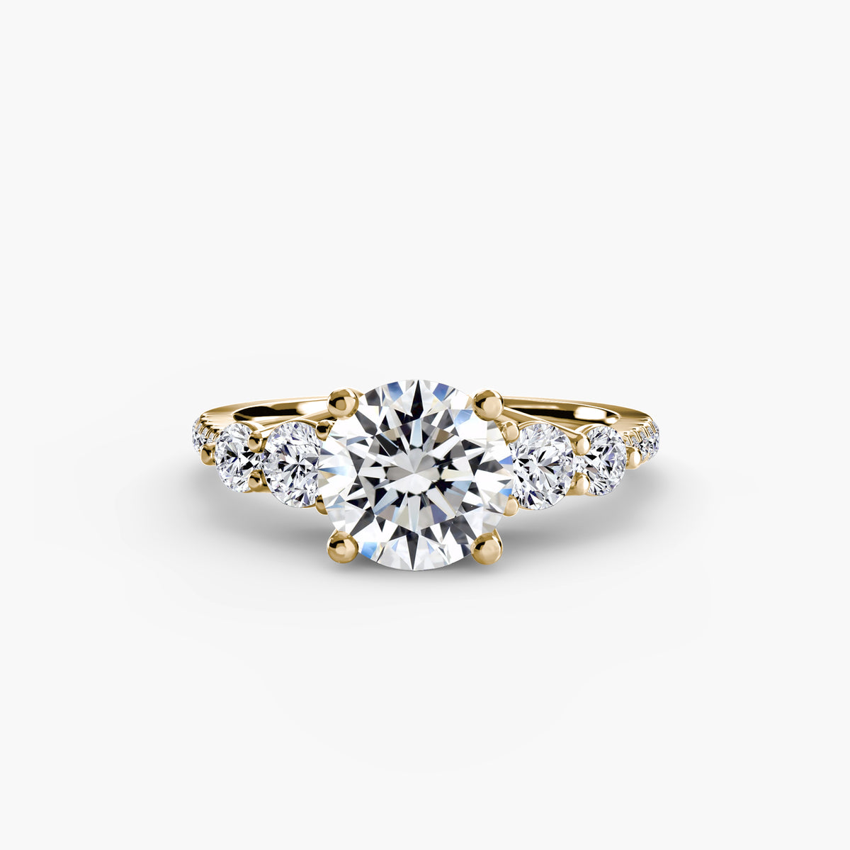 Five Stone Ring with Pavé Band — view 42