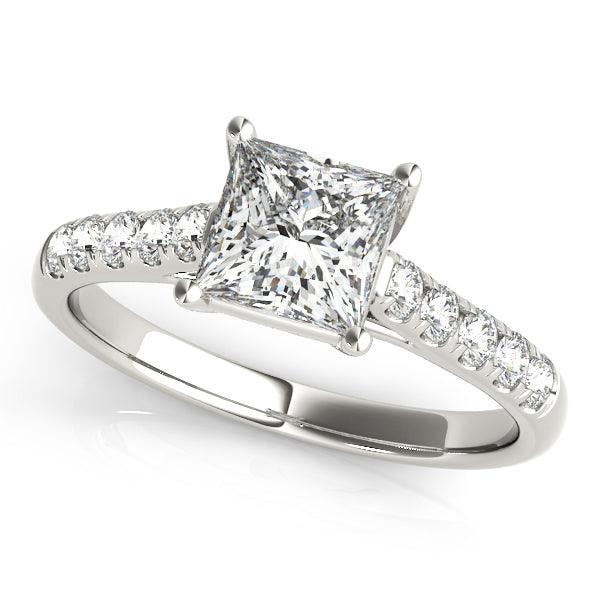 Rae — Princess Cut Lab Grown Diamond Engagement Ring with Side Diamonds — hand-finished lab grown engagement ring by Monroe Yorke Diamonds — view 4