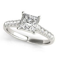 Rae — Princess Cut Lab Grown Diamond Engagement Ring with Side Diamonds thumbnail 4