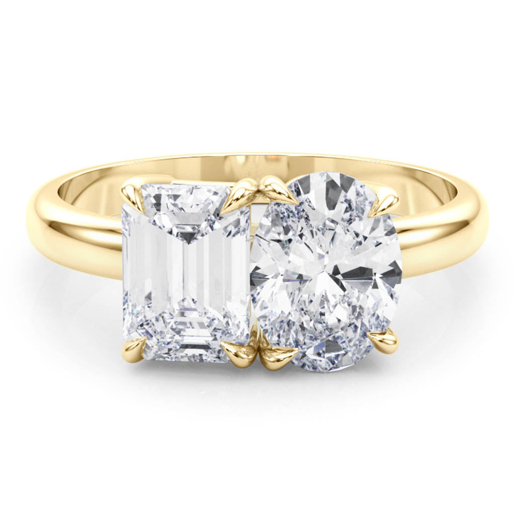 Renata – Toi et Moi Lab Grown Diamond Engagement Ring. Total 2.25 Carats — hand-finished lab grown engagement ring by Monroe Yorke Diamonds — view 5