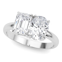 Renata – Toi et Moi Lab Grown Diamond Engagement Ring. Total 2.25 Carats thumbnail 2