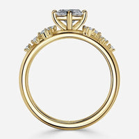 The Rosalie — Marquise Lab Grown Diamond Ring with Pavé Band thumbnail 3