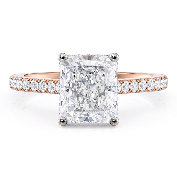 Seville - Radiant Cut Diamond Engagement Ring with Hidden Halo