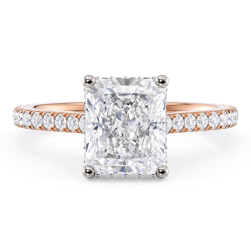 Seville - Radiant Cut Diamond Engagement Ring with Hidden Halo