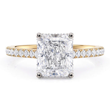 Seville - Radiant Cut Diamond Engagement Ring with Hidden Halo