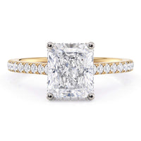 Seville Radiant Cut Diamond Engagement Ring with Hidden Halo – 18ct Yellow Gold thumbnail 1