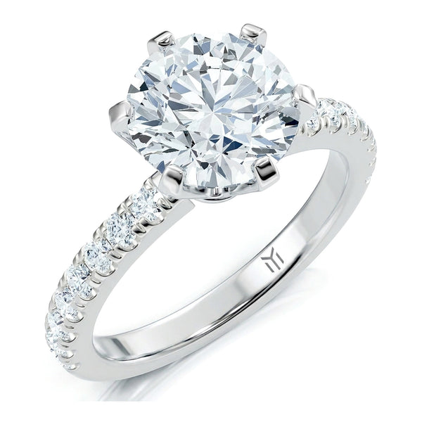 Scarlett - Round Diamond Engagement Ring 6 Claw