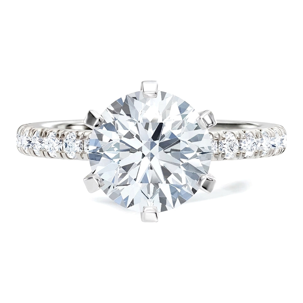 Scarlett - Round Diamond Engagement Ring 6 Claw