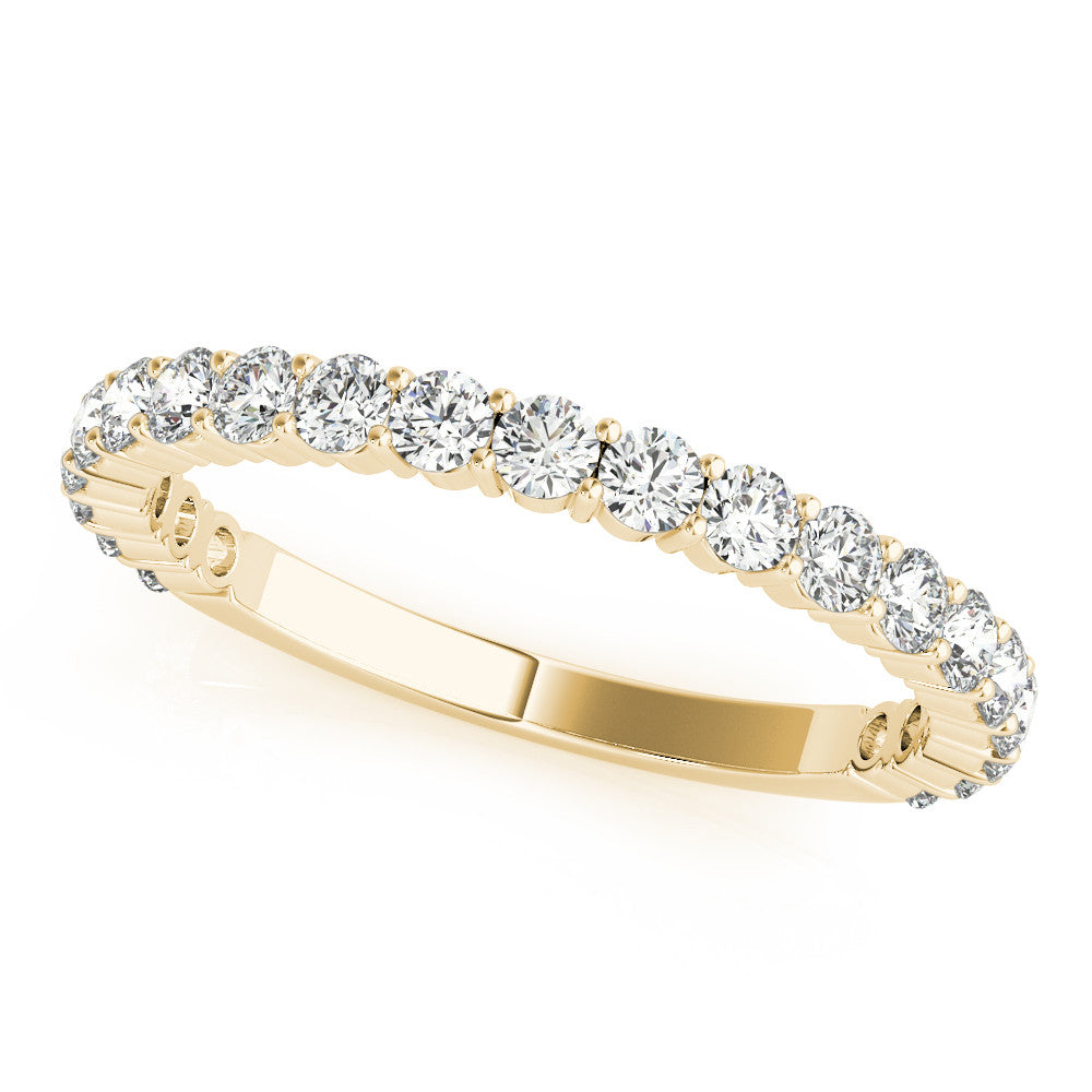 Skylar - Diamond wedding ring or anniversary ring with diamonds 2/3 of the way down the band. create in rich gold