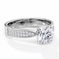 Sophia — Round Lab Grown Diamond Engagement Ring with Pavé Band thumbnail 3