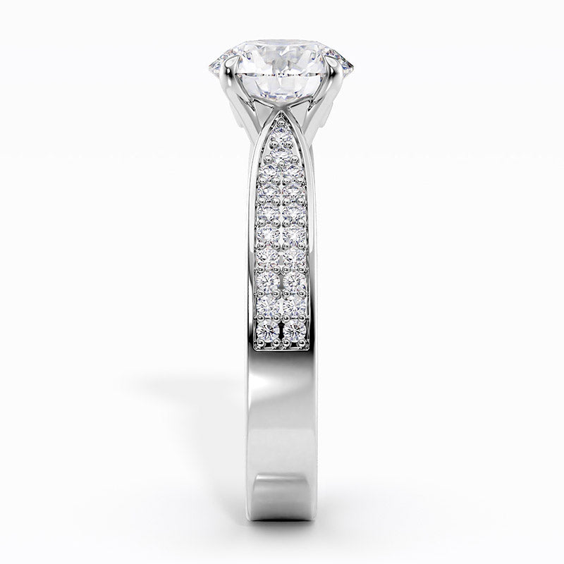 Sophia — Round Lab Grown Diamond Engagement Ring with Pavé Band — hand-finished lab grown engagement ring by Monroe Yorke Diamonds — view 5