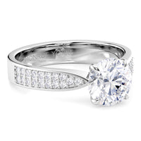 Sophia - white gold or platinum engagement ring with a pave set band