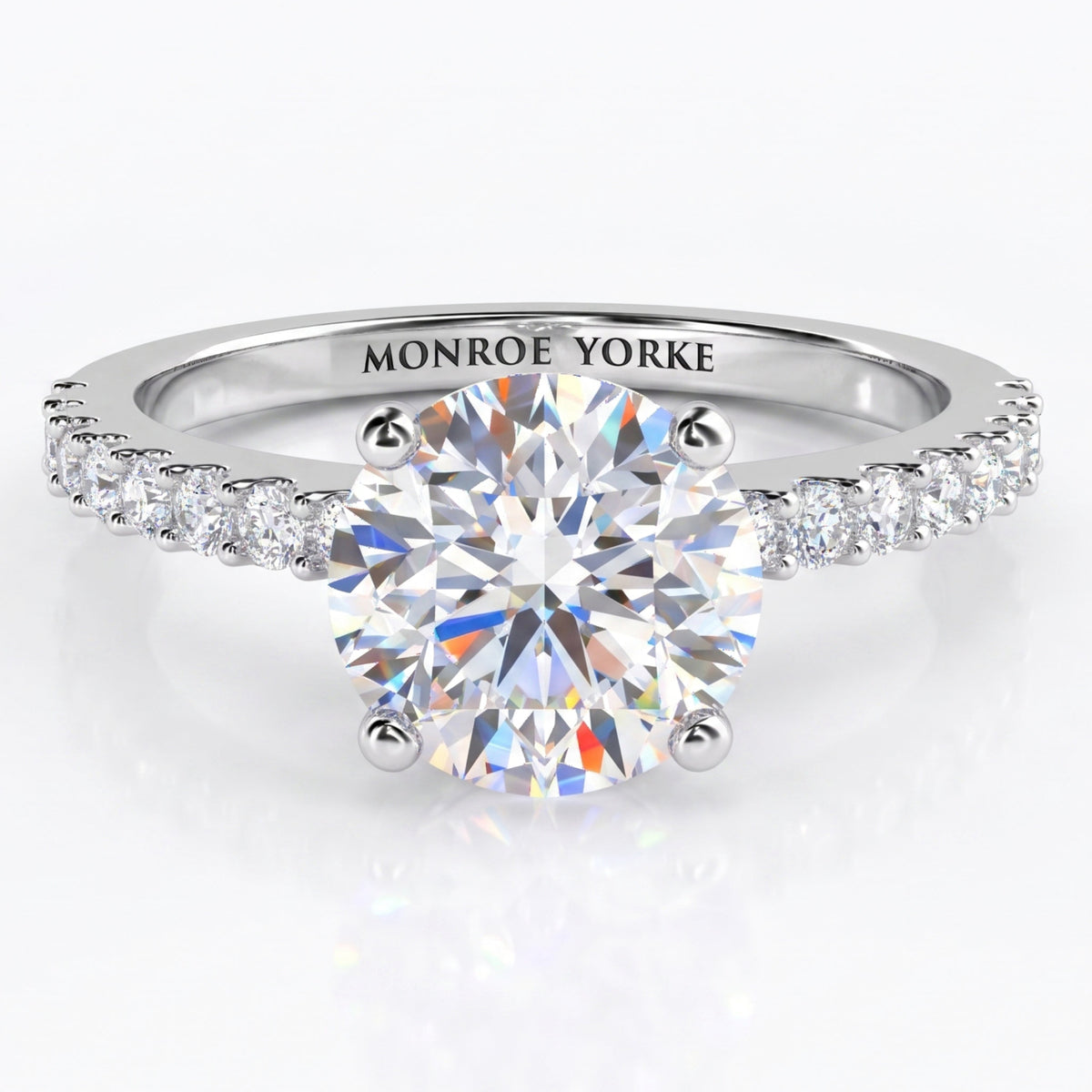 White Gold and Diamond Engagement Ring - Spring. Also available in platinum 