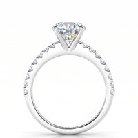 Spring Diamond Ring side view showing the open centre setting. white gold or platinum