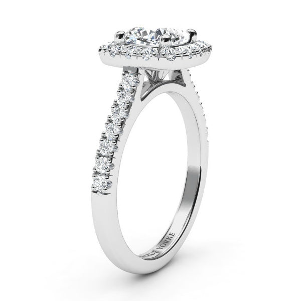 Eternal Summer — Cushion Lab Grown Diamond Halo Engagement Ring — hand-finished lab grown engagement ring by Monroe Yorke Diamonds — view 5