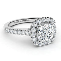 Eternal Summer — Cushion Lab Grown Diamond Halo Engagement Ring thumbnail 4