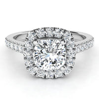 Eternal Summer — Cushion Lab Grown Diamond Halo Engagement Ring thumbnail 3