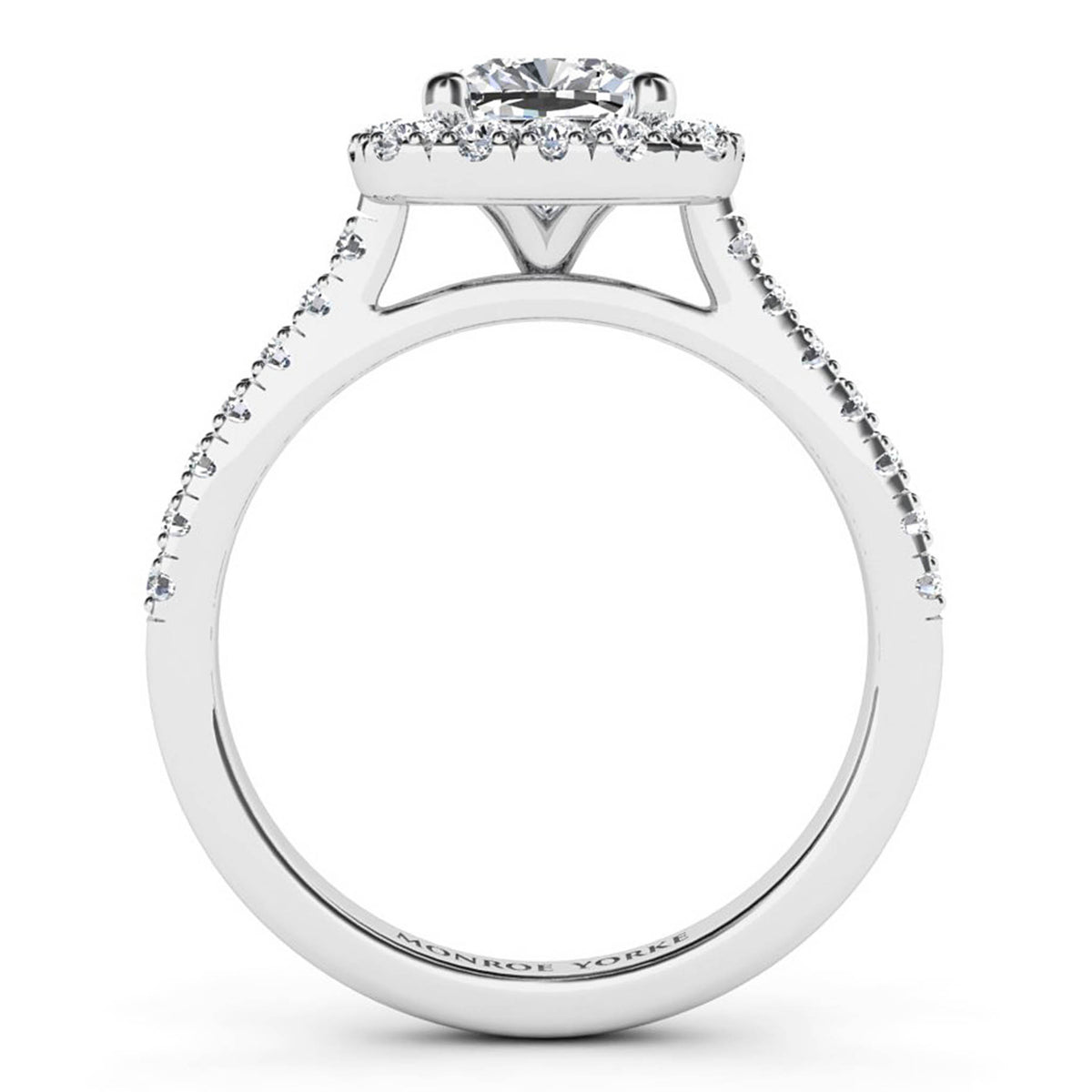 Summer - profile view showing centre setting.  White Gold or Platinum