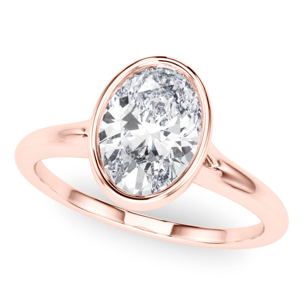 Sunny Oval Diamond Engagement Ring – Sleek Bezel Setting