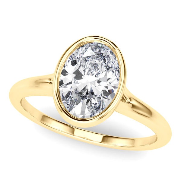 Sunny Oval Diamond Engagement Ring – Sleek Bezel Setting