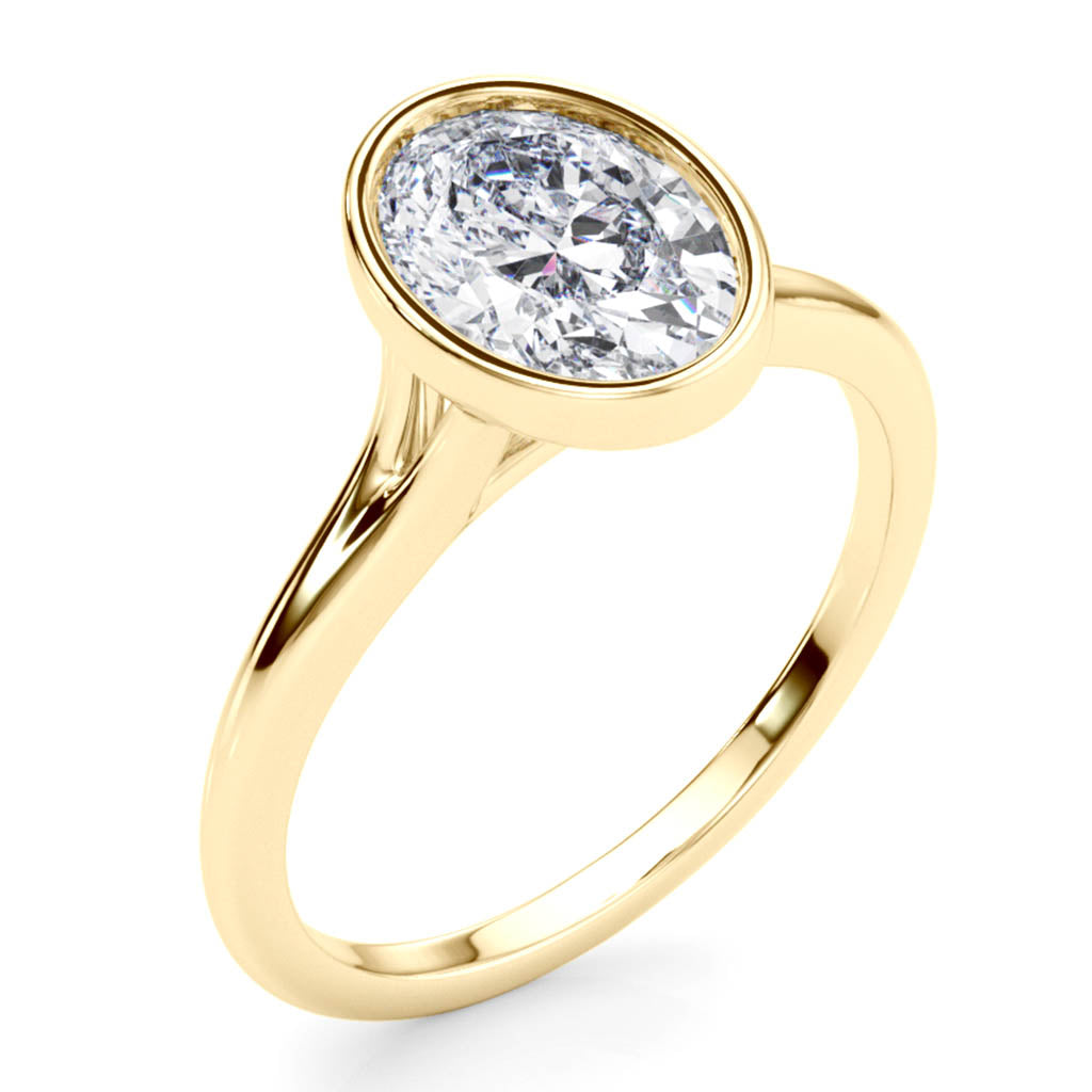 Sunny Oval Diamond Engagement Ring – Sleek Bezel Setting — view 4