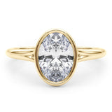 Sunny Oval Diamond Engagement Ring – Sleek Bezel Setting