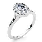 Sunny Oval Diamond Engagement Ring – Sleek Bezel Setting