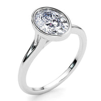 Sunny Oval Diamond Engagement Ring – Sleek Bezel Setting thumbnail 7