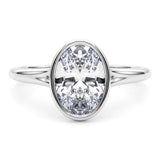 Sunny Oval Diamond Engagement Ring – Sleek Bezel Setting