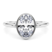 Sunny Oval Diamond Engagement Ring – Sleek Bezel Setting thumbnail 8