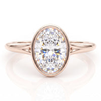 Sunny - Oval Diamond Bezel Solitaire Engagement Ring
